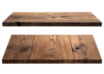 Wooden shelves minimal design isolated object