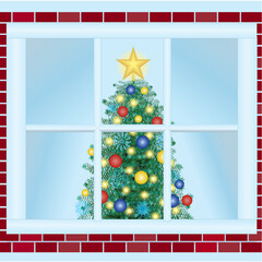 Christmas Tree in Window
