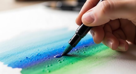 Watercolor wash created using vibrant hues and wet on wet technique