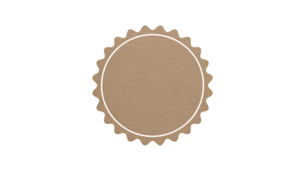 Rustic kraft paper label with scalloped edge for product branding or creative design projects, adding a touch of vintage charm and handmade quality to your vision
