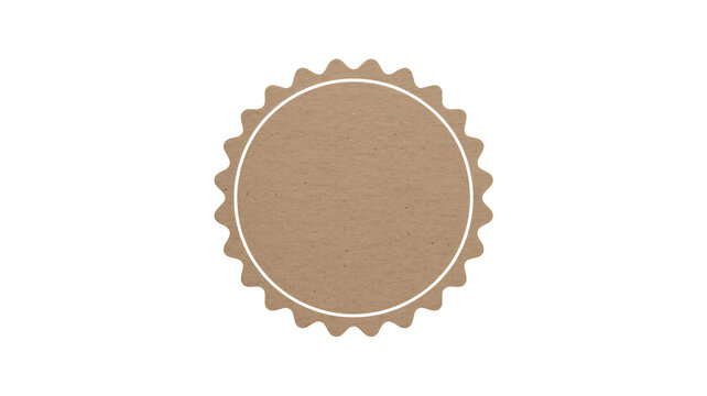 Rustic kraft paper label with scalloped edge for product branding or creative design projects, adding a touch of vintage charm and handmade quality to your vision - Powered by Adobe
