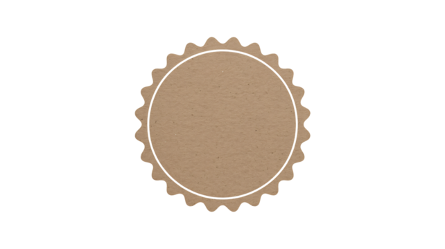 Rustic kraft paper label with scalloped edge for product branding or creative design projects, adding a touch of vintage charm and handmade quality to your vision