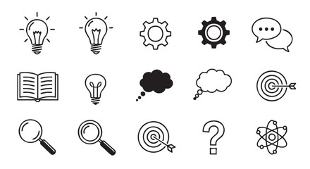 Doodle style education and research icons for creative projects concept