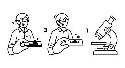 Medical professional analyzing sample under microscope for research and study.