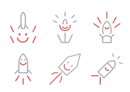 Hand drawn vector illustration of idea bulb icon set