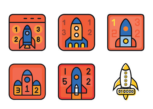 Set of vector icons for web design illustration