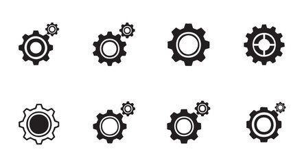 Gear mechanism icons set engineering and mechanical concept vector illustration