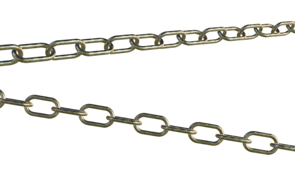 High-Quality Metal Chain PNG Photo – Strong Metallic Chain Links, Detailed Steel Chain Element for Graphic Design with Transparent Background