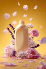 Laundry Detergent Surrounded by Flowers