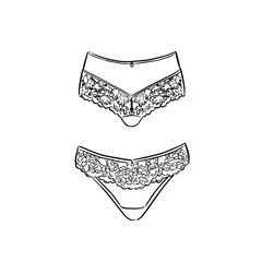 Two pairs of panties with different styles and lace.