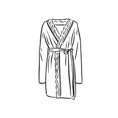 Dressing gown illustration. Night ware drawing. 