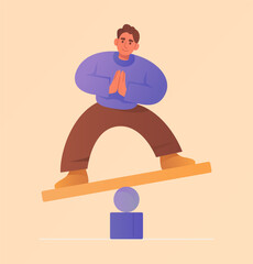 Man balancing on board