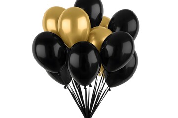 Black and gold Black Friday balloons.