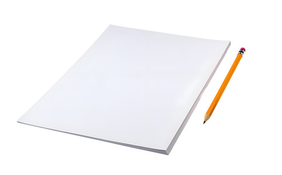 blank notebook with pencil isolated on white background