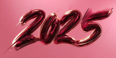 Sharp vector 2025 script banner with glossy depth effect