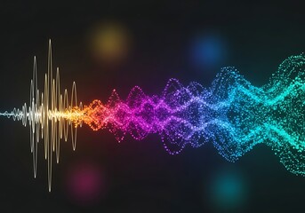 Vibrant audio wave visualization for music production or sound engineering design