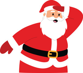 Cute Santa Claus Character Looking For Something, Funny Santa Claus Cartoon Finding for Christmas illustration