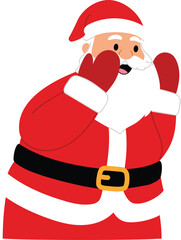 Cute Santa Claus Character Hand Cupped To The Mouth, Funny Santa Claus Cartoon Making a Calling Gesture With a Hand By The Cheek illustration