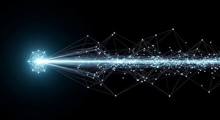 Modern glowing network connecting data points for global communication technology