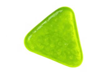 Gooey green jelly triangle shape transparent background