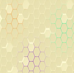 Obraz premium Abstract hexagon colorful background banner futuristic business technology modern concept, polygon shape lines connecting link structure colorfully contrast copyspace.