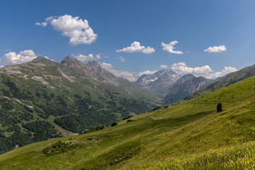 Mountain view in the Arves massif, French Alps