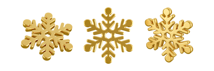 Golden snowflake icon isolated on white