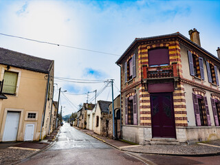 Antique building view in Souppes sur Loing, France