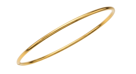 Elegant thin gold bangle bracelet on a black background