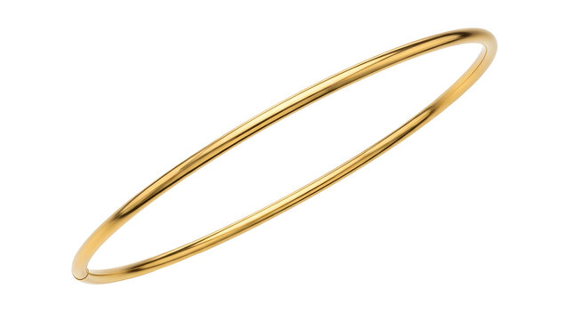 Elegant thin gold bangle bracelet on a black background
