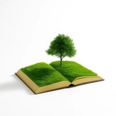 Green Education Book With Tree