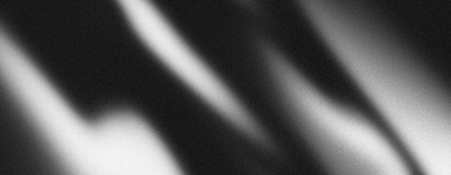 Abstract black white background, black white grainy texture abstract background, black white gradient background noise backdrop blur wide banner poster design