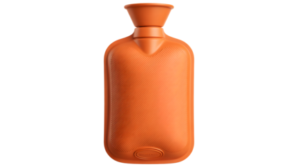 Orange hot water bottle isolated on transparent background