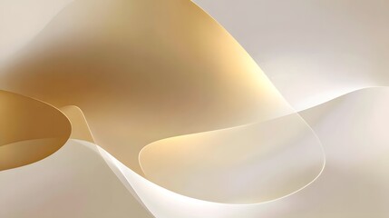 abstract background with smooth lines in beige and white colors. Closeup of rippled white satin fabric. Whole background.