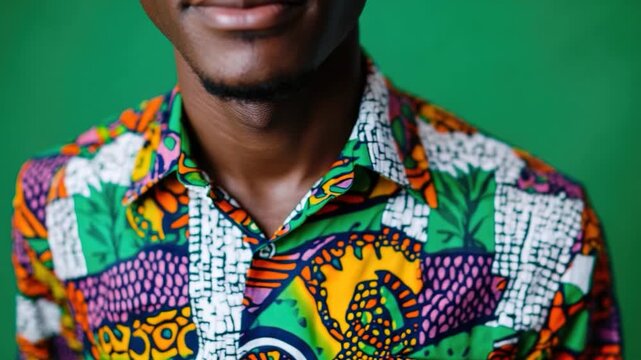 A happy person wearing bright clothing, perfect for casual occasions or adding some fun to your work environment