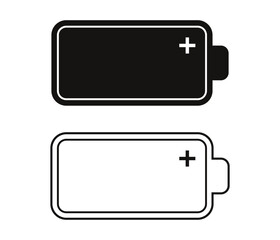 Full and empty battery icon, indicating power level and charge status for electronic devices and mobile technology.
