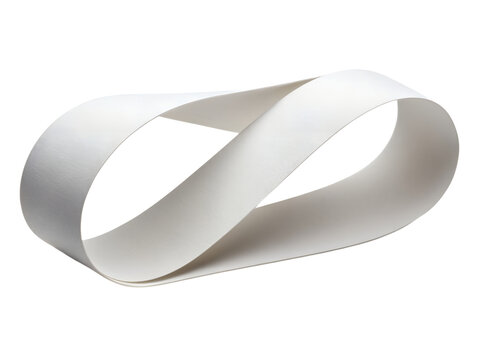 Mobius strip isolated on transparent background, a surface with only one side