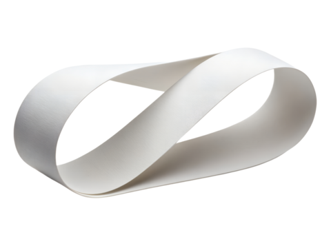 Mobius strip isolated on transparent background, a surface with only one side - Powered by Adobe