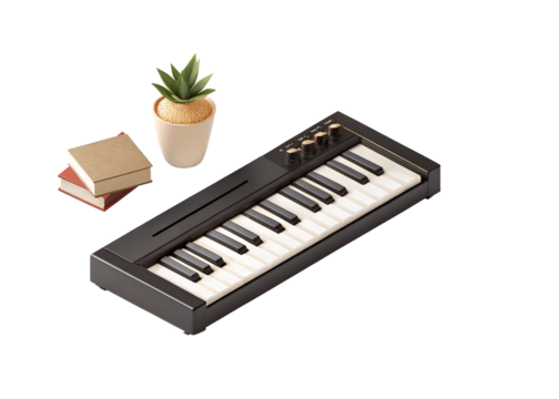 MIDI keyboard isolated on suitable background 2