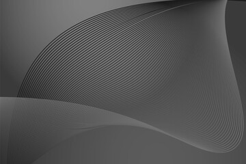 Dark abstract curved line background with modern flowing wave pattern