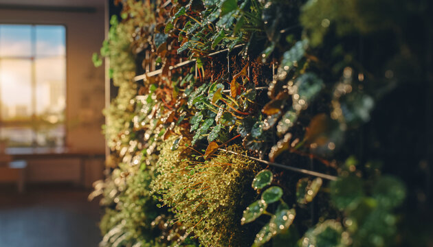 Macro shot of morning dew drops on fresh green leaf