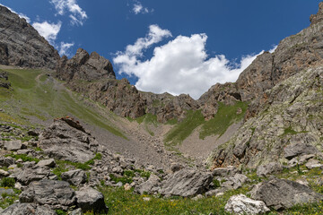 Alpine landscape in the Massif des Cerces in Hautes Alpes, France