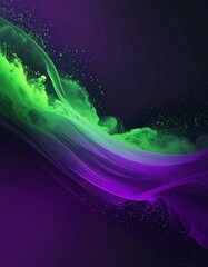 Matte Dark Pop Neon Green Purple Gradient Abstract Background – Minimal Modern Wallpaper Texture