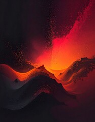 Matte Dark Pop Neon Red Orange Gradient Abstract Background – Minimal Modern Wallpaper Texture