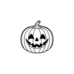 🎃 Vector cartoon illustration of a ripe, orange Halloween pumpkin face isolated on a white background, symbolizing the October holiday season