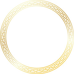 Chinese round border pattern.
Golden Gradient circular frame with traditional geometric design.
Oriental decorative circle frame.
Transparent background.
