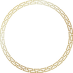 Chinese round border pattern.
Golden Gradient circular frame with traditional geometric design.
Oriental decorative circle frame.
Transparent background.