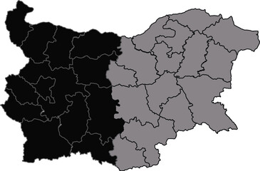 black and grey blugaria map vector llustration