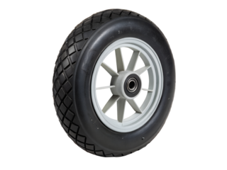 New wheel isolated on transparent background, a component of a vehicle or machine