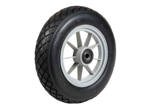 New wheel isolated on transparent background, a component of a vehicle or machine